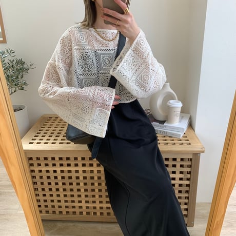 袖ルーズ2wayレースTOPS