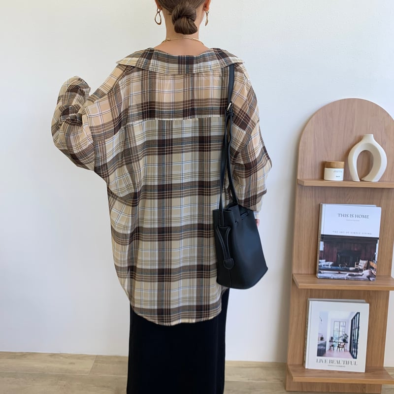blate チェックニュアンスシャツコート 即納・チェックニュアンスシャツコート | BLATE