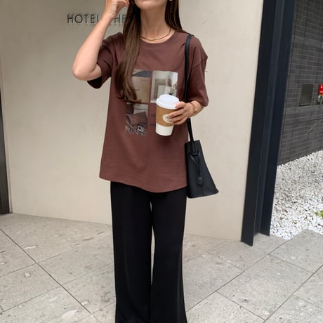 ニュアンスコットンフォトTシャツ