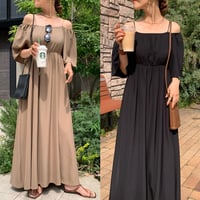 2wayオフショルサマーフレアワンピース