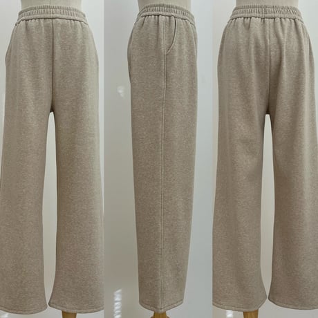 温か裏起毛ニュアンスワイドパンツ