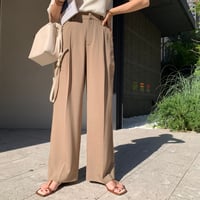 調節可能・着心地最高とろみタックワイドパンツ