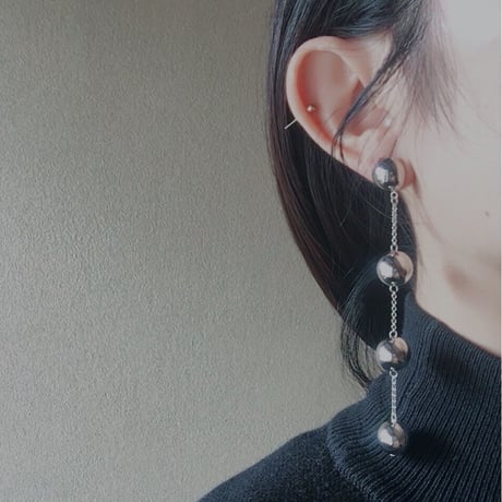[ 000-017 ]  silver beads  pierce/earring
