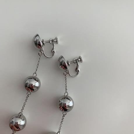 [ 000-017 ]  silver beads  pierce/earring
