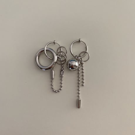 [ 000-013 ]  volume  pierce/earring : silver