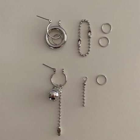 [ 000-013 ]  volume  pierce/earring : silver