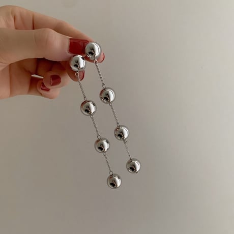 [ 000-017 ]  silver beads  pierce/earring