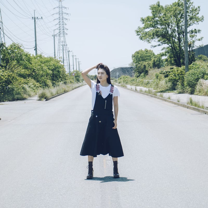 リネン混サロペットワンピース 【ブラック】 | sightscape Online Store