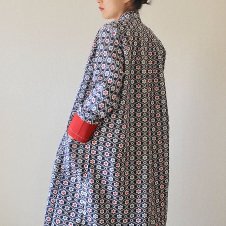 Retro flower pattern Long dress jacket (no.188)