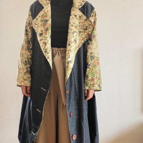 Kimono Autumn chester design long coat (no.216)
