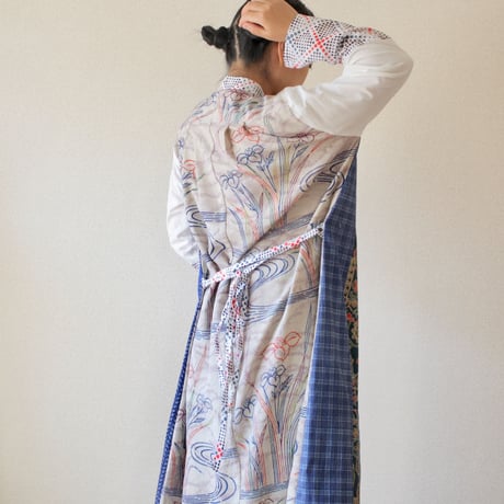 Kimono&Yukata combi Long shirt dress (no.186)