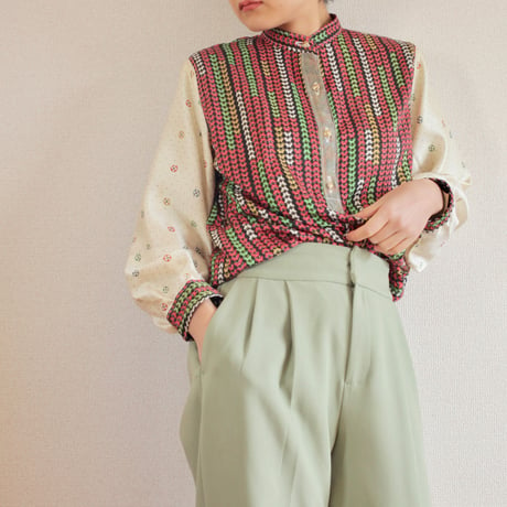 FINAL SALE !!!Butterfly pattern Silk Kimono blouse (no.392)