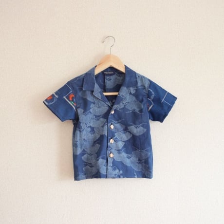 KIDS blue yukata&kimono summer shirt (no.299)
