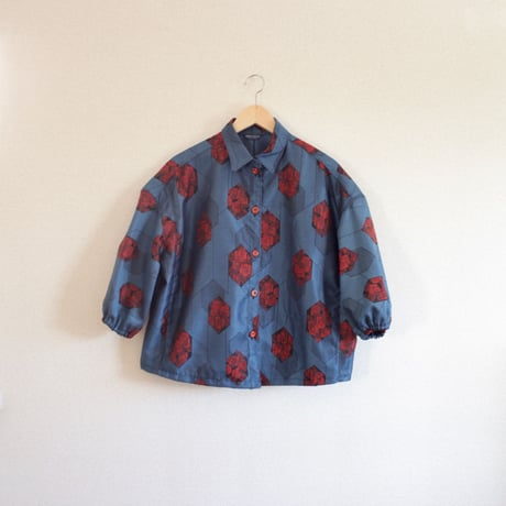 Blue x Red Kimono Oversized Shirt (no.348)