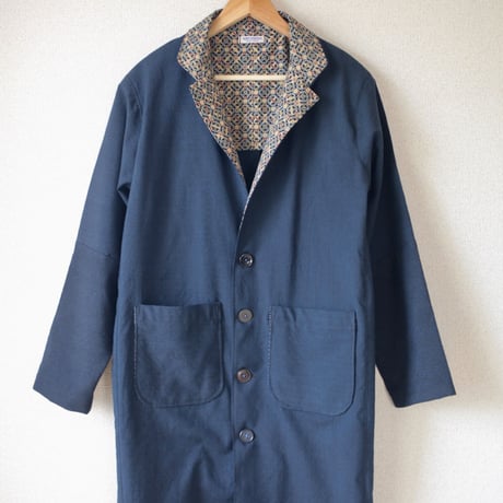 Men's dark blue long coat (no.062)