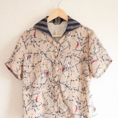 Retro Kimono Open Collar Summer Shirt (no.464)