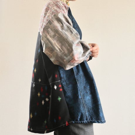 Boyish x unique patchwork Kimono oversized shirt (no.230)
