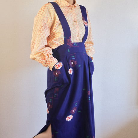 Retro Blue Kimono Jumper dress (no.382)