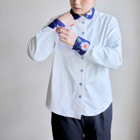 White corduroy x Blue Kasuri shirt (no.120)