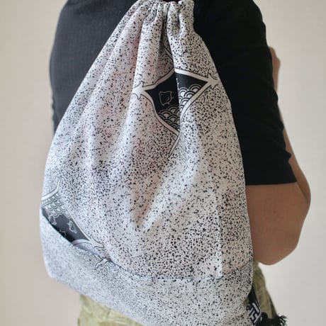 Black x White Kimono knapsack bag (no.052)