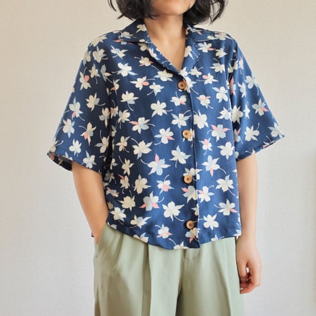 Silk Kimono half sleeves Blue Shirt (no.295)
