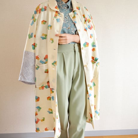[Large Size] Plum & Dots Kimono Long Coat (no.424)