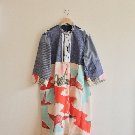 Yukata patchwork & Colourful Kimono Long Dress Jacket (no.332)
