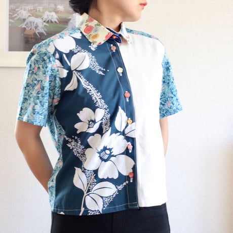 2 color flower summer shirt (no.157)