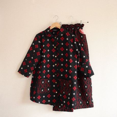 Black Kimono half Coat & easy Pants combination (no.269)