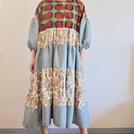 Kimono Tiered Long Dress (no.345)