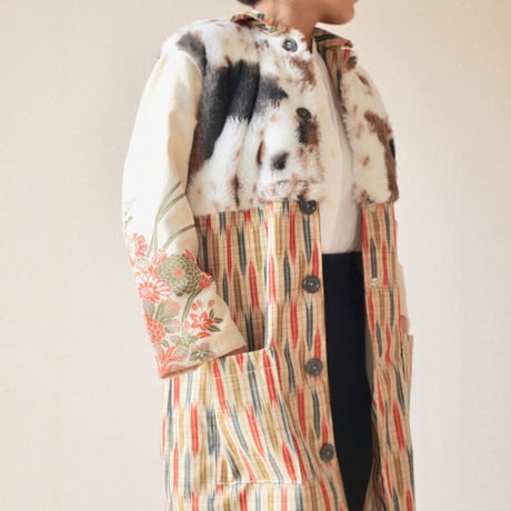 kimono x Fur winter long coat (no.072)