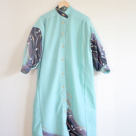 Turquoise blue Kimono Oversized Shirt Dress (no.492)