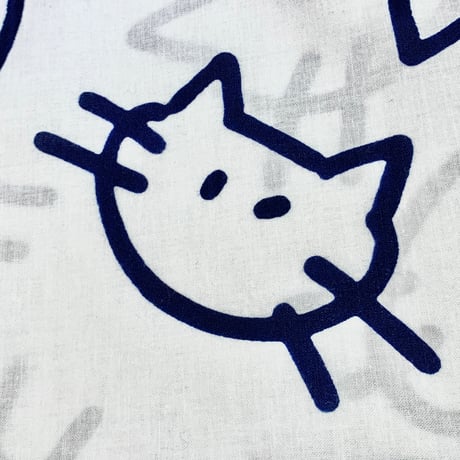 ねこちゃんの鯉口シャツ・白