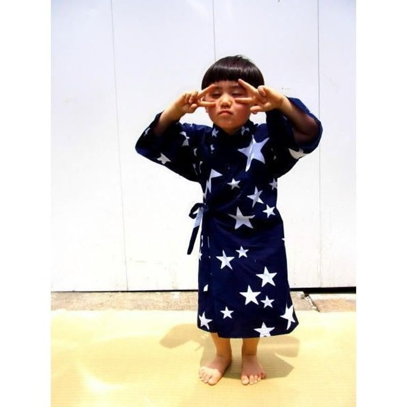 月影屋浴衣　星柄 紺　レディースM 月影☆BABY浴衣 星・紺 | 月影屋