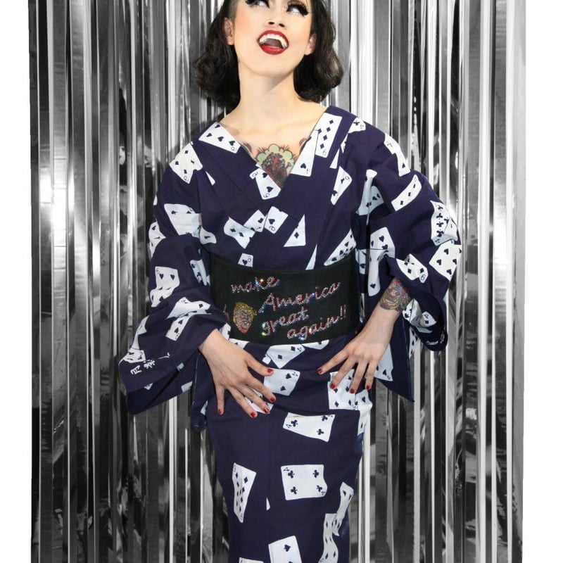 SOLD OUT】トランプの浴衣・紺 | 月影屋