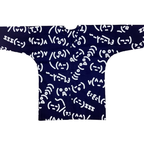 絵文字の鯉口シャツ・紺
