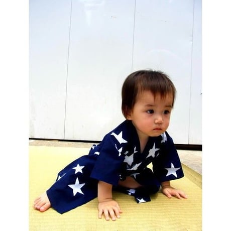 月影☆BABY浴衣　星・紺