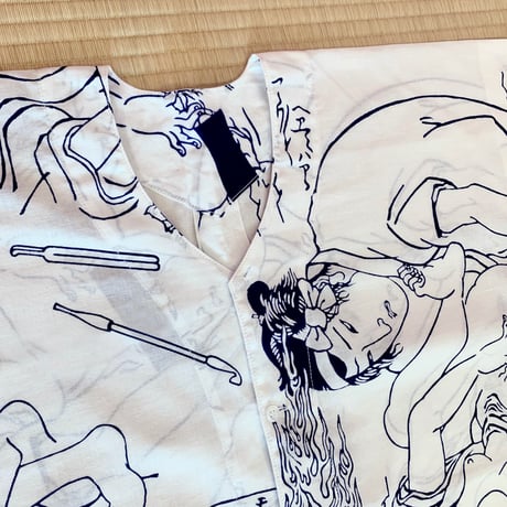 【おぎゃぎゃ価格】春画の鯉口シャツ