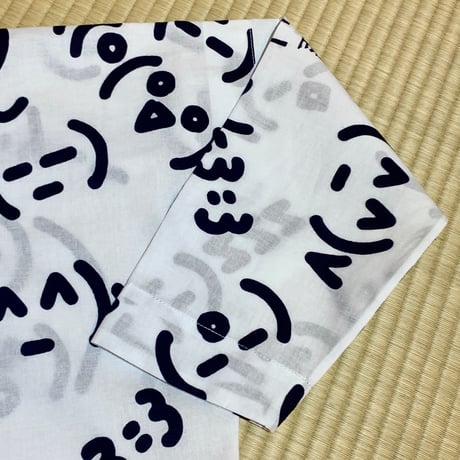 絵文字の鯉口シャツ・白