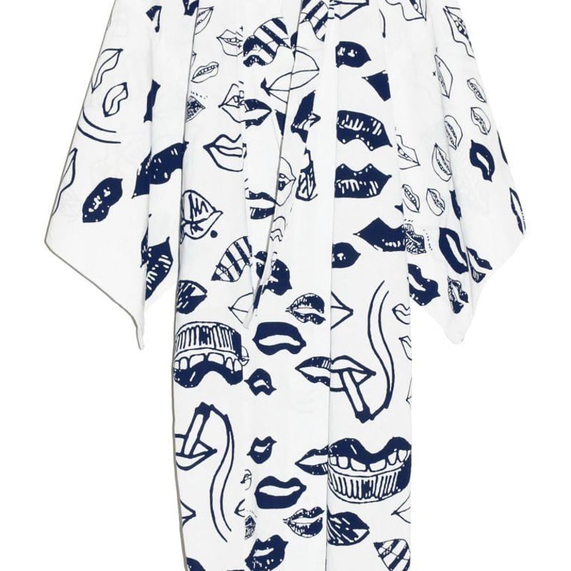 【 月影屋 】 ひら清 浴衣 白色 漢字プリント ひら清の浴衣 | 月影屋