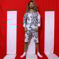 お金の鯉口シャツ・白