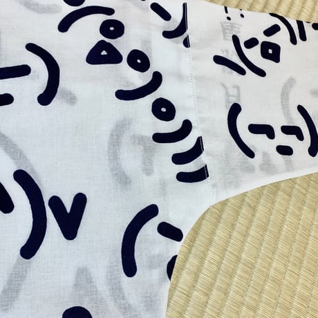 絵文字の鯉口シャツ・白