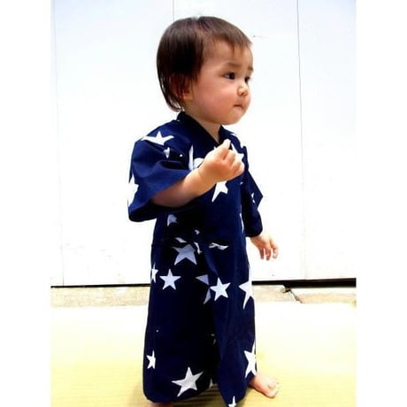 月影☆BABY浴衣　星・紺