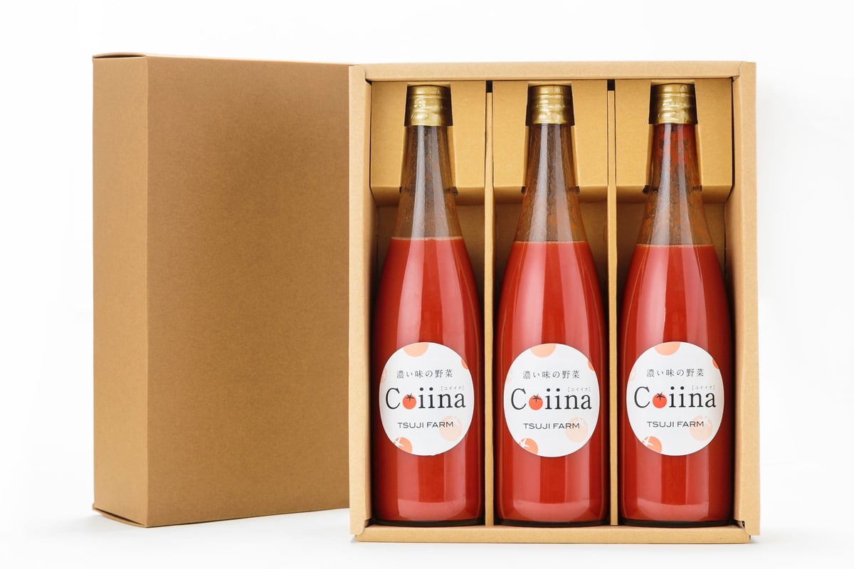 もっちんトマトジュース 贈答用】Coiinaトマトジュース化粧箱入り 赤3本【送料無料