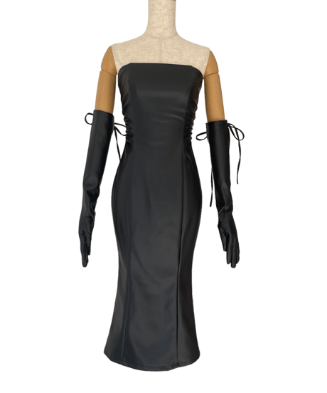 レザーベアワンピース(+グローブ) /FauxLeather Bare One-Piece(+Glove)