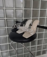 Bijou Ribbon Clear Mules /ビジューリボンクリアミュール