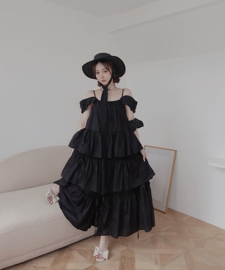 【Black】ガウンドレス/Gown Dress