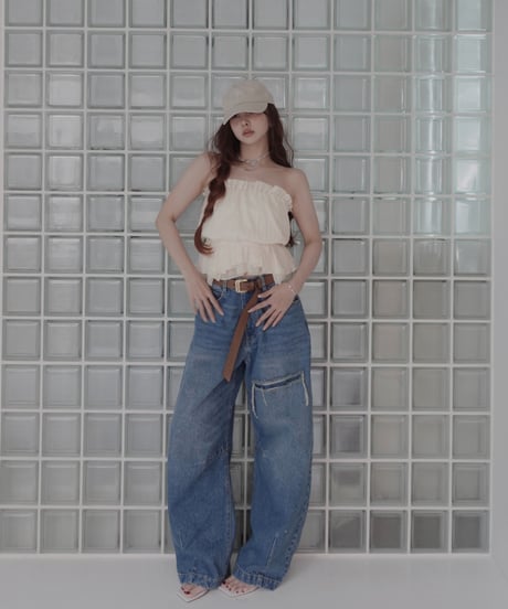 【Blue】バレルデニム / BarrelLeg Denim