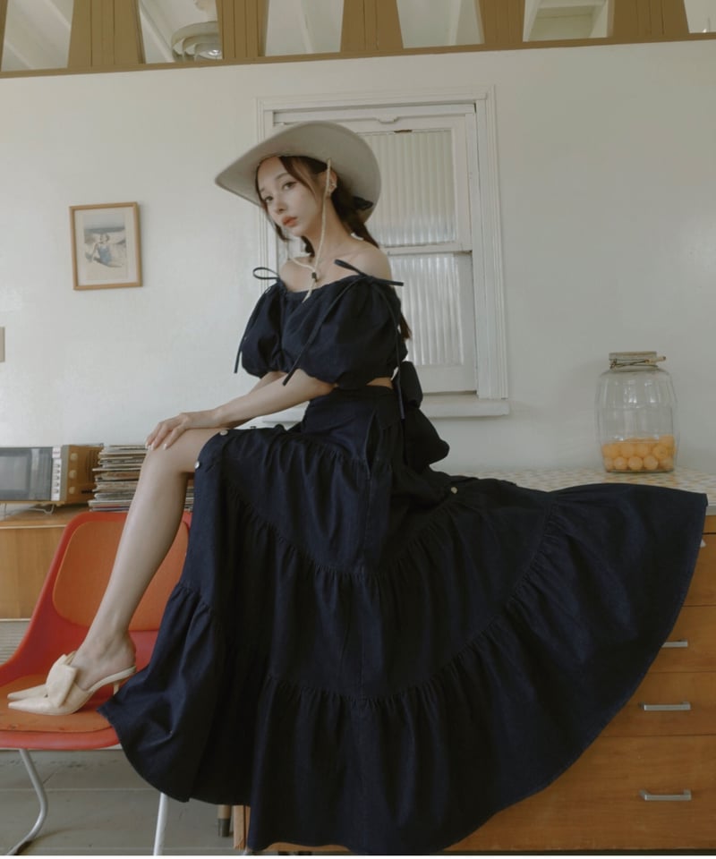 バルーンスリーブデニムトップ / Ballon Sleeve Denim Top | FICT