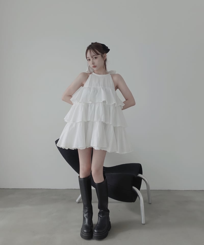 bonjour diary 2Y ハートチュール　チュニック　ワンピース Milk】ティアードバルーンチュニックワンピース / Tiered Balloon Tuni